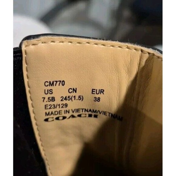 Coach Women's Bootie Jayla Leather Bootie Women's Size 7.5 B Black Chunky (738) - Picture 12 of 12